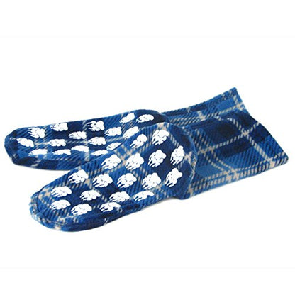 Polar Feet Fleece Socks Extra Wide Stretchy with Nonslip Grip for Men Women - color: Flannel, size: Small