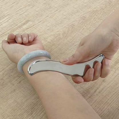 BYYDDIY 6.3 inch Non-Magnetic 304Stainless Steel Gua Sha Tool & Muscle Scraper Tool & Gua Sha Facial Tools (S.S) - style: Style: S.S