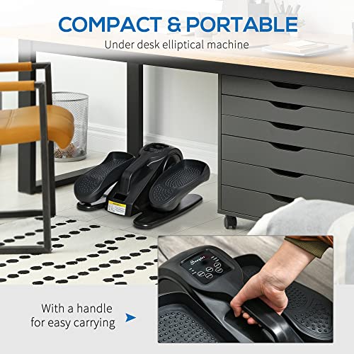 Soozier Under Desk Elliptical Exercise Machine Powered Remote & LCD Display