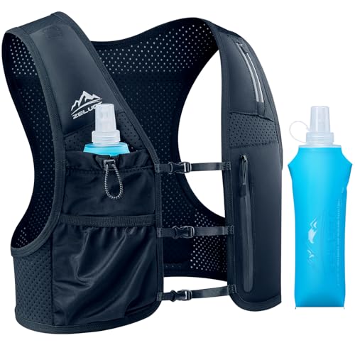 Zelvot Running Vest for Women Men, Hydration Vest with 500ml Soft Flask - size: X-Small-Small