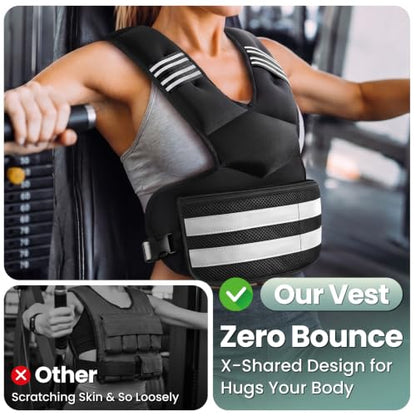Adjustable Weighted Vest for Women and Men, 4-11lb/11-18lb/20-32lb Vest - size: 4-11 lbs