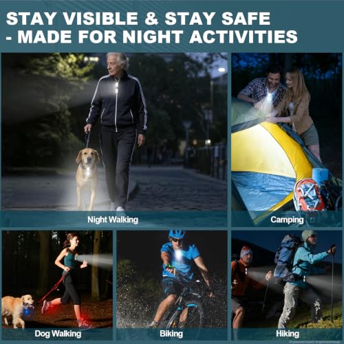 Rechargeable Clip on Running Lights for Runners: LED Safety Flashlight