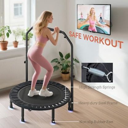 Soozier 40" Foldable Mini Trampoline Fitness Rebounder for Adults - color: Black
