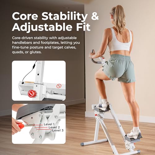 Sunny Health & Fitness Climbing Stair Stepper for Home Gym - color: White