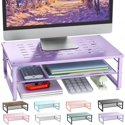 gianotter 2-Tier Metal Monitor Stand Riser - color: Purple