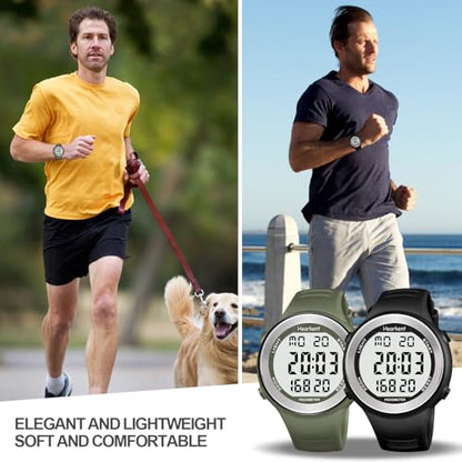 Hearkent 50M Waterproof Pedometer Watch No APP Fitness Tracker Watch - color: Green