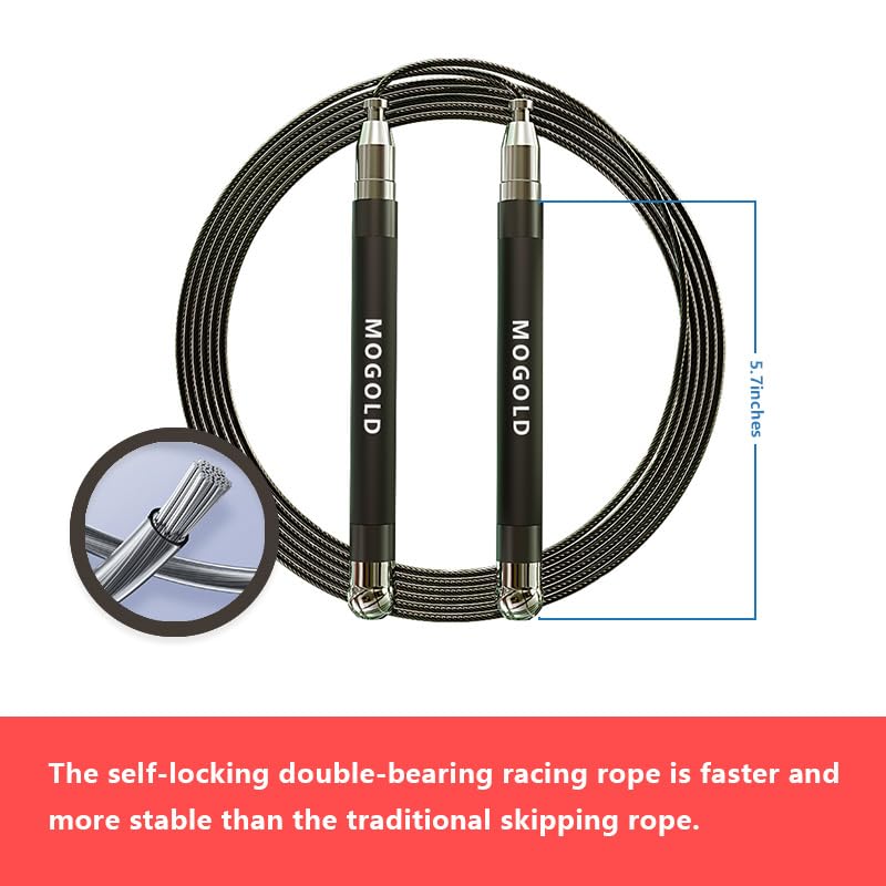 2-in-1 Speed Rope: 2mm for Boxing/MMA & 3mm for CrossFit - Tool-Free Adjustable Cable System with Dual Bearings - Sweatproof Hybrid Grip for High-Intensity Training - color: Black