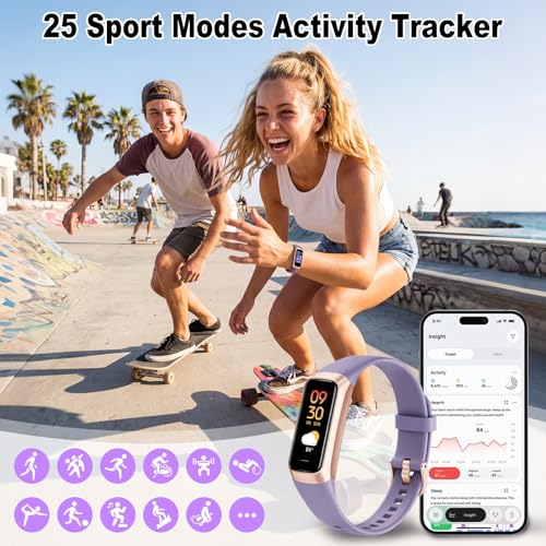 Fitness Tracker, 2026 Smart Band with Heart Rate & Activity Tracker, IP67 Waterproof Smartwatch with Sleep Tracking & Step Counter for Men Women, Orchid Purple - color: Orchid Purple