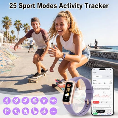 Fitness Tracker, 2026 Smart Band with Heart Rate & Activity Tracker, IP67 Waterproof Smartwatch with Sleep Tracking & Step Counter for Men Women, Orchid Purple - color: Orchid Purple
