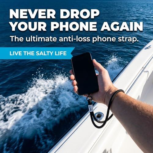 Salt Life Phone Lanyard Wrist Strap – Cell Phone Lanyard with Tether Tab, Anti-Loss Phone Wrist Strap for Any Smartphones - color: Aqua