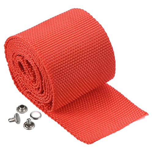 PATIKIL Winch Rope Protector 1m/3.28ft, Polyester Protective Sleeve with Buckle Universal for 4.5cm/1.77in Width Cable Line, Red - color: Red, size: 4.5cmx1m