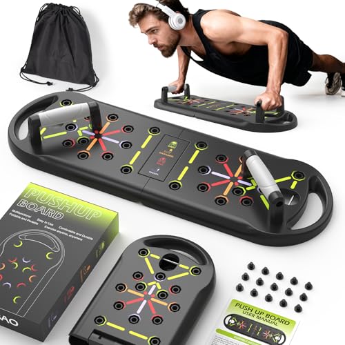 JLoibao Push Up Board, Portable Pushup Board for Men, Foldable Push Up Bar - color: Grey