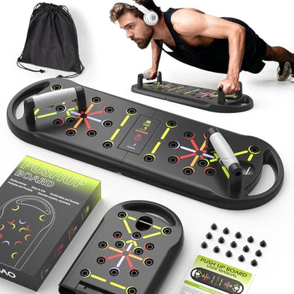 JLoibao Push Up Board, Portable Pushup Board for Men, Foldable Push Up Bar - color: Grey
