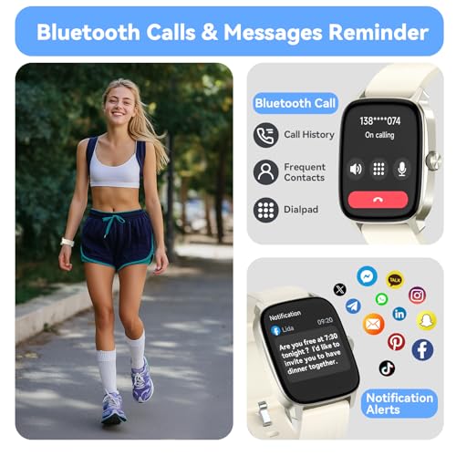 Pedometer Watch for Men Women Android & iPhone, 1.85" Retina Display with Answer/Make Calls, Smart Watch with Pedometer, Calories & Step Counter, Waterproof Heart Rate/Sleep/SpO2 Monitor