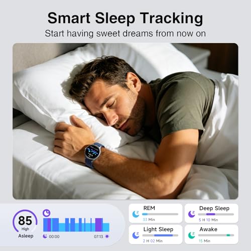 Smart Watch for Men Women, 105+ Sports Modes Fitness Tracker (Blue) - color: Blue