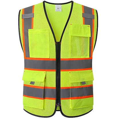High Vis Safety Vest for Men with Pockets,EK176,Yellow,M - color: Yellowmesh-ek176, size: Medium