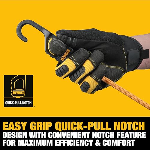 DEWALT 24" Premium Round Bungee Cords, Interlocking Quick-Pull Notch, 4-PK - size: 24"