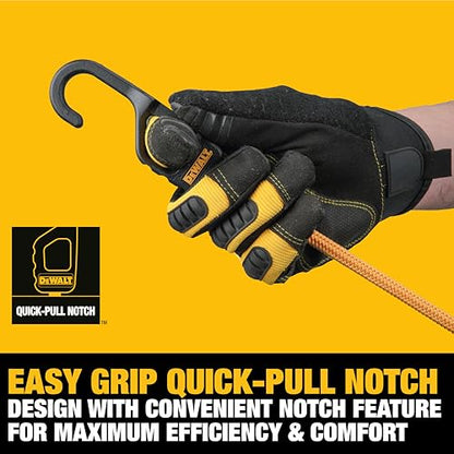 DEWALT 24" Premium Round Bungee Cords, Interlocking Quick-Pull Notch, 4-PK - size: 24"