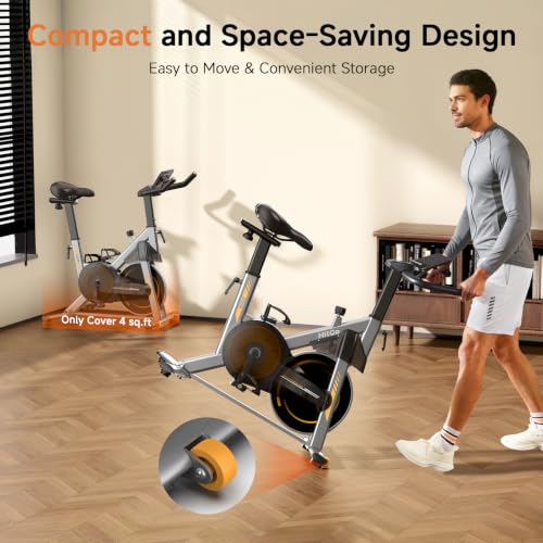 HitGo Office Exercise Bike Desk Chair,330 lbs Heavy Duty Under Desk Bike with 9-Level Height Adjustable Seat 24.4"-33.8",8-Level Resistance & Rolling Wheels,Quiet Fitness Chair for Home Office - color: Silver