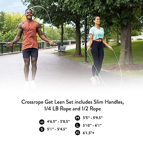 Crossrope Jump Rope Get Lean Set - Speed Rope and Strength Rope