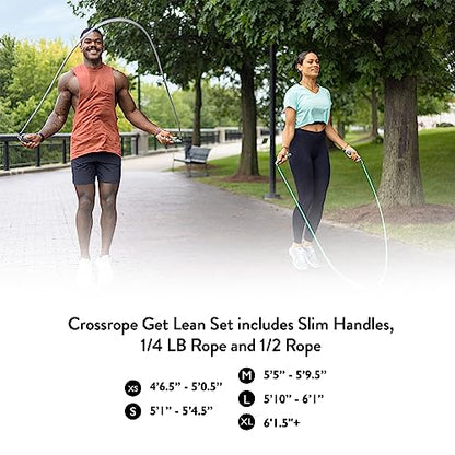 Crossrope Jump Rope Get Lean Set - Speed Rope and Strength Rope