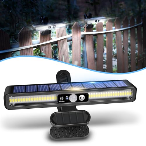 Clip On Solar Lights Outdoor with PIR Motion Sensor (Black ,1 Pack ,6000K) - color: Black / 6000K Cool White, size: 1 Pack
