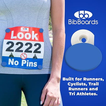 BibBoards bibSNAPS Race Bib Clips, Plain Blue, 4 Pack - color: Plain Blue