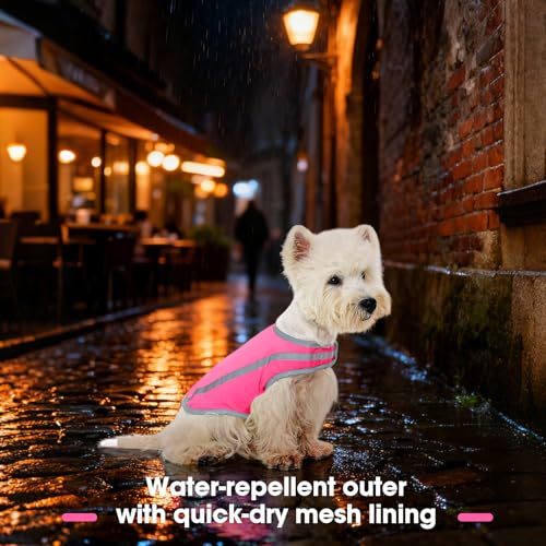 FUAMEY Dog Safety Vest High Vis Hunting Dog Vests for Small Dogs Reflective - color: Pink, size: X-Small
