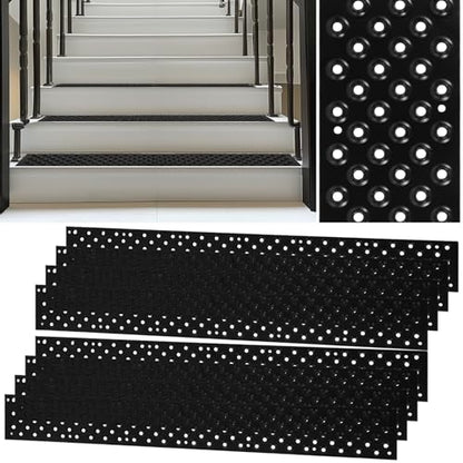 8 Pack Non Slip Aluminum Stair Tread 30 x 3.75 Inch Outdoor Stair Treads for Wooden Steps Screw Down Metal Stair Nosing Anti-Slip Stair Strip Non Slip Stair Grips Strips for Porch Steps Walkways