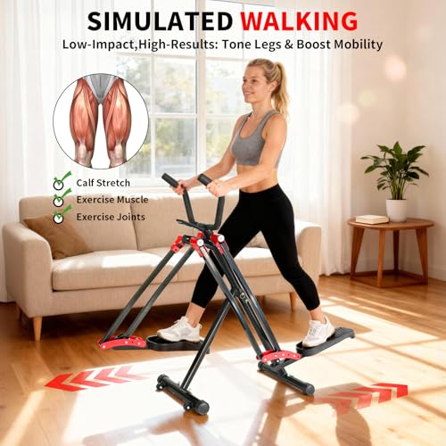 Air Walker Exercise Machine, HOWHAI Space Walker Elliptical Training for Home Gym, 30" inch Stride Low-Impact Compact Glider Steppers for Men and Women Full-Body Cardio & Leg Stretch