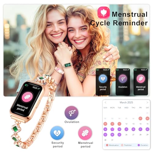 1.47" Smart Sports Watch, 10-Day Battery, IP68 Waterproof - color: Rose Gold-Green