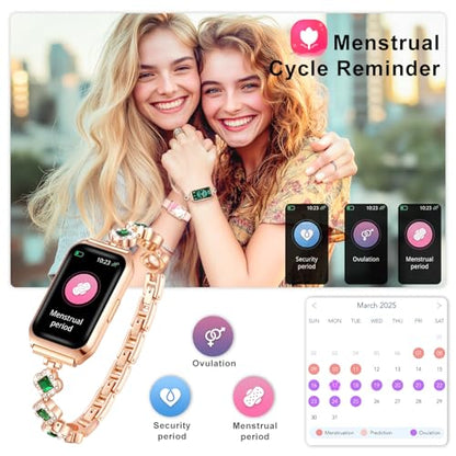 1.47" Smart Sports Watch, 10-Day Battery, IP68 Waterproof - color: Rose Gold-Green