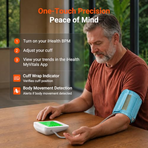 iHealth Accu Bluetooth Upper Arm Blood Pressure Monitor for Home Use - color: White