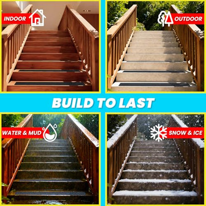 LifeGrip Anti Slip Stair Treads 8"x32" 10Pack Heavy-Duty Waterproof Outdoor - color: Black, size: 8" x 32"