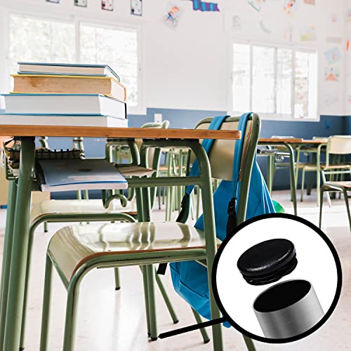 Prescott Plastics 1" (25.4mm) Outer Diameter Ribbed Plastic Hole Plugs, Round Black Metal Tubing End Caps, StrongFurniture Leg Inserts, Impact & Weather Resistant, Made in the USA - 4 Pack - color: 4 Pack, size: 1"
