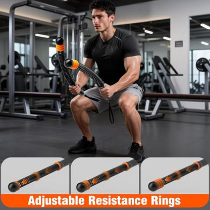 Ropeless Battle Ropes with Adjustable Weights, Portable Cordless Battle Ropes for Home Gym, HIIT & Low Impact Cardio Workouts, Compact Gym Equipment for Men & Women (Black)