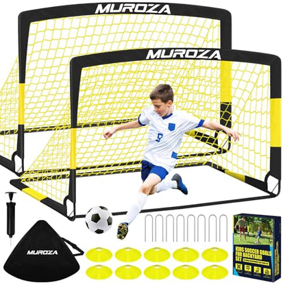 Soccer Goal, Kids Soccer Goals for Backyard Set, Pop Up Soccer Net - color: Black Yellow, size: 4 ft x 3 ft