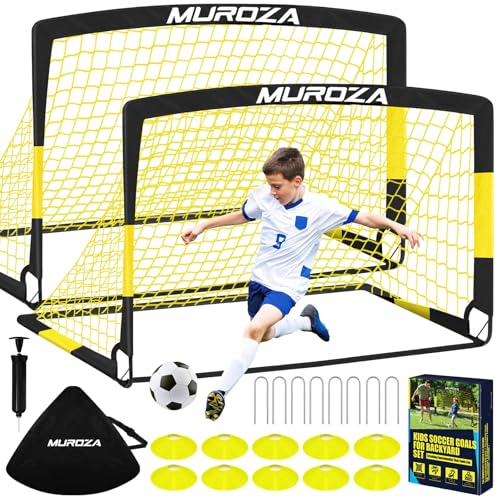 Soccer Goal, Kids Soccer Goals for Backyard Set, Pop Up Soccer Net - color: Black Yellow, size: 4 ft x 3 ft