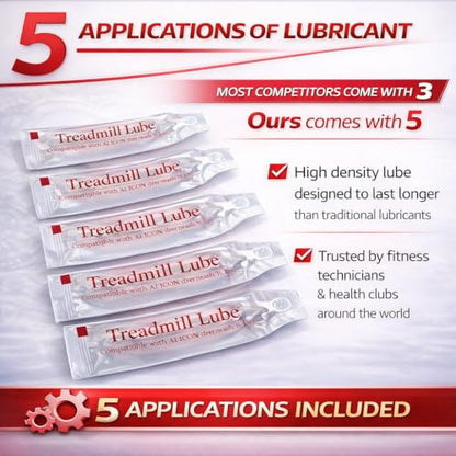 Fold-N-Glide Treadmill Maintenance Kit |Treadmill Lubricant for Belt | 5 x Lube Applications | Foldable Metal 23" Applicator Wand | Directions Included (Fold-N-Glide 5 Applications Kit) - size: Fold-N-Glide 5 Applications Kit