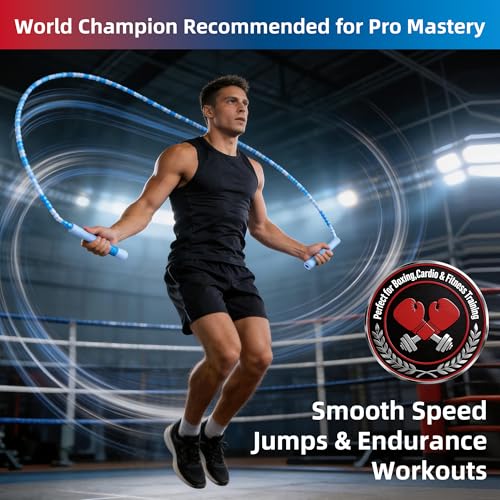 YUEDONG Beaded Jump Rope with Extra-Long Handles for Adult Fitness - color: Green