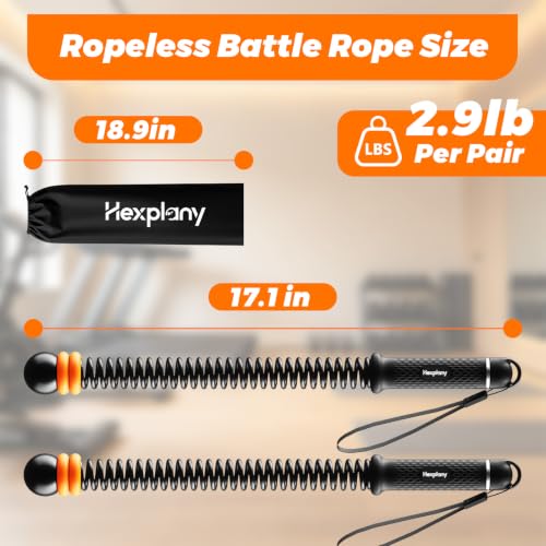 Ropeless Battle Ropes Adjustable Weight Unisex for Home Gym - color: Black