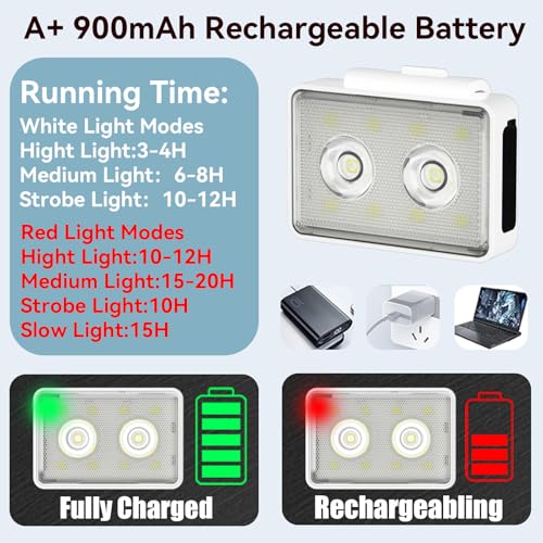 Rechargeable Dog Collar Lights, SUPPENGUIN 3+4 Modes Dog Lights Clip on for Night Walking, Night time, Portable, IP44 Waterproof (White, 2 Pack) - color: White
