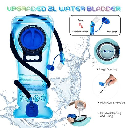Hydration Backpack -Water Backpack with 2l Hydration Bladder - color: Holographic - Pink