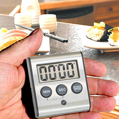 Elegant Digital Kitchen Timer Stainless Steel - Loud Alarm - Model eT-23 - size: eT-23
