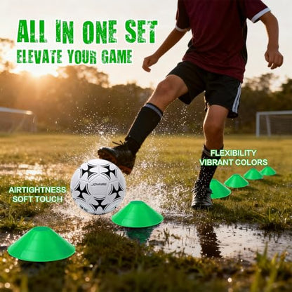Kids Backyard Soccer Goal, 10 mm Poles & 5-Layer Net, 4x3/6x4/7x5FT - size: 4 ft x 3ft, style: Green Black