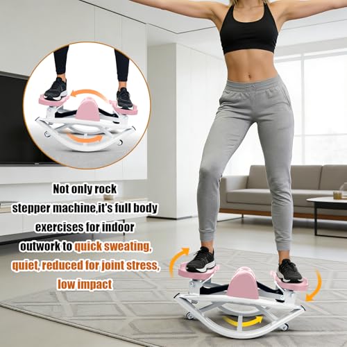 Rock Stepper Machine with Digital Display,Workout at Home,Office - color: pink/white