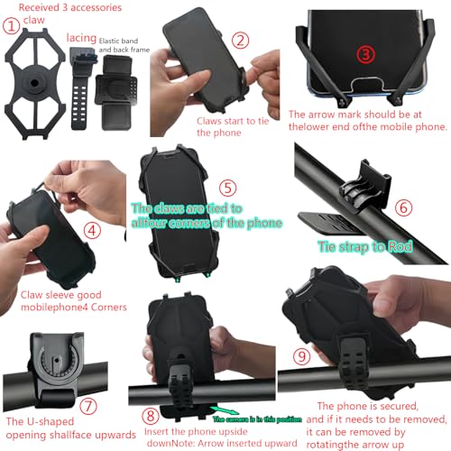 360° Rotatable Wrist Phone Armband, 2-in-1 Detachable Bike Phone Mount Holder for 4.4-7.2 Inch iPhone 15/14/13, Samsung Galaxy, Universal Cell Phone Holder for Running, Cycling, Hiking