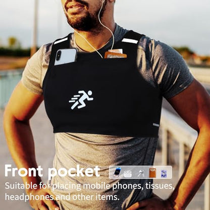 Running Vest Chest Running Sport Gear for Outdoor Sports Gym - size: Large Short