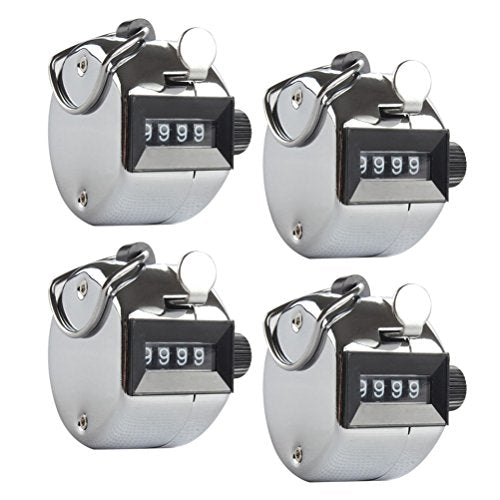 Handheld Tally Counter 4 Digit Mechanical Clicker Counters 4 Pcs