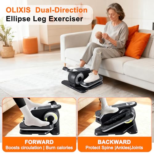 Under Desk Elliptical Machine with-Remote Control - color: Silver